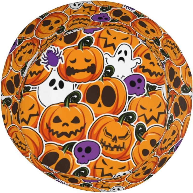 YFBXHSN Cartoon Pumpkin Halloween Bucket Hat Pumpkin Hat Ghost Cap Outdoor for Men Women Beach, Golf, Fishing Hat - Image 4